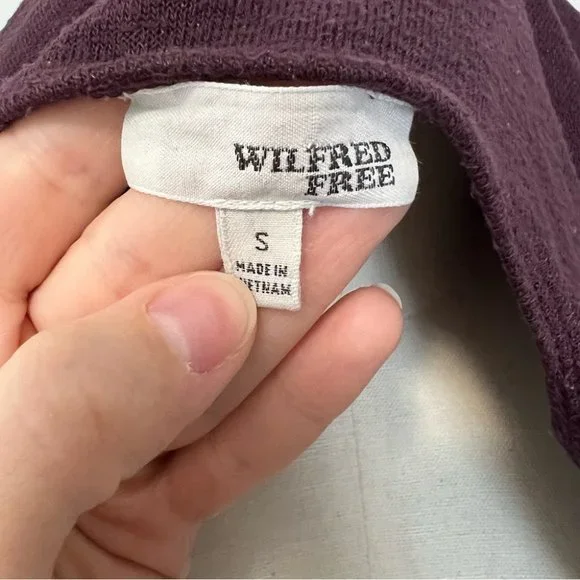 Aritzia Wilfred Free Aneta V-Neck Top Maroon Burgundy Loose Boxy Fit - Picture 13 of 15